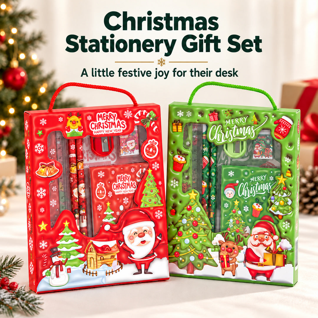 Red and green Christmas stationery gift sets