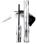 Black mascara with silver tube and metal wand
