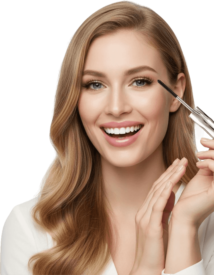 Woman applying mascara