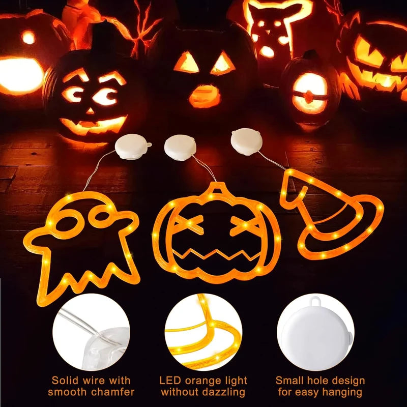 LED details, hanging hole and round battery housing on Halloween decorations