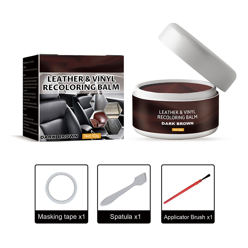 Dark Brown recoloring balm with application tools