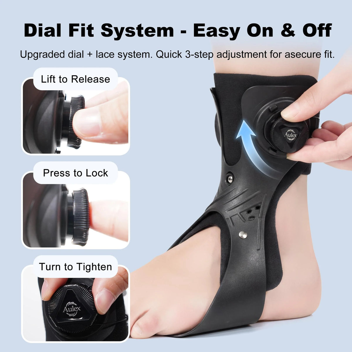 Dial-Adjustable Air Cushion Ankle Support