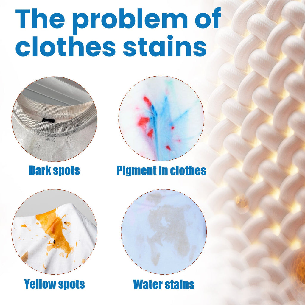 Examples of spots and stains on clothing