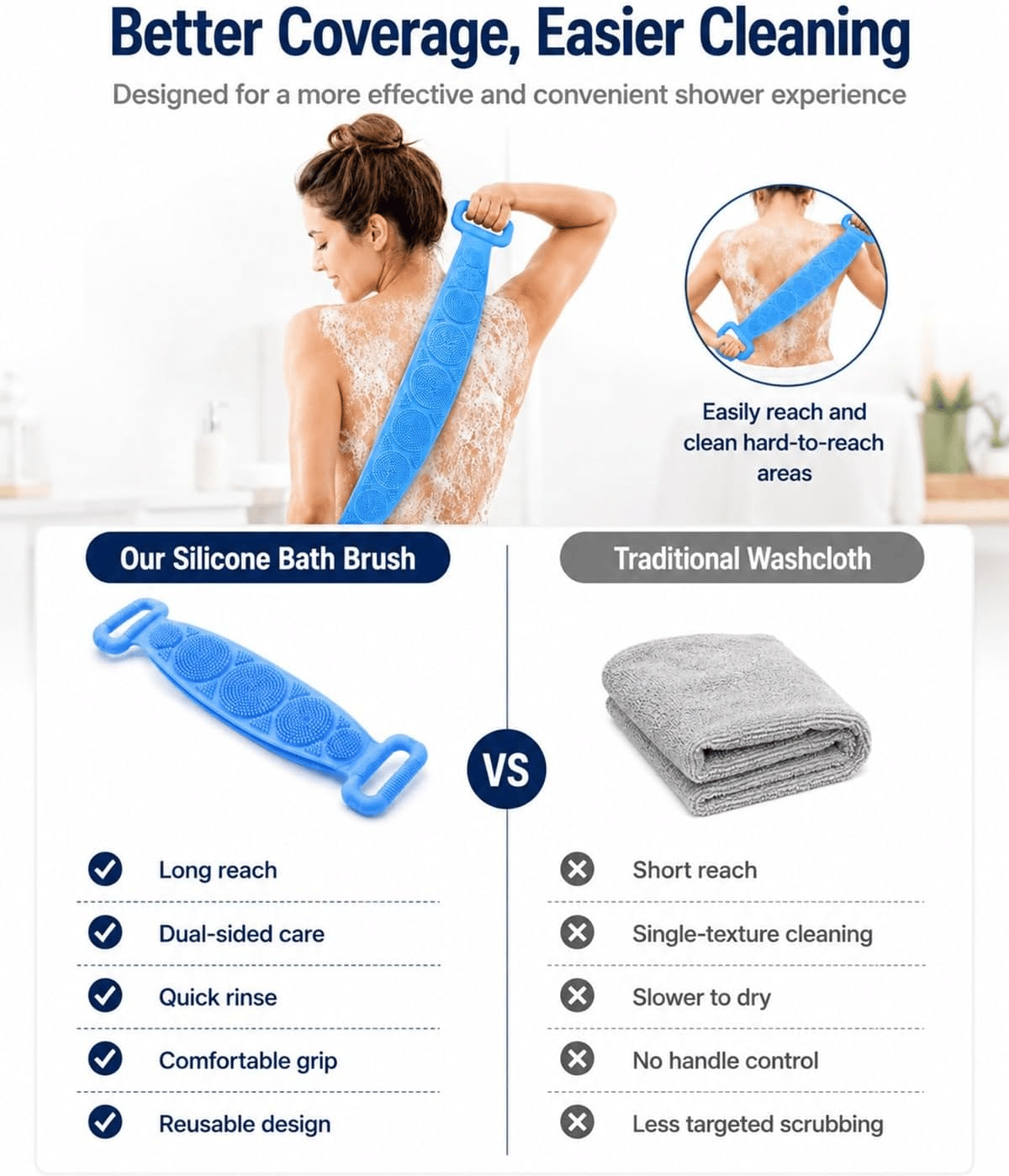 Silicone Double-Handle Body Scrubber