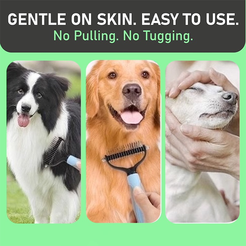 Dual-Sided Pet Grooming Tool for Dogs and Cats