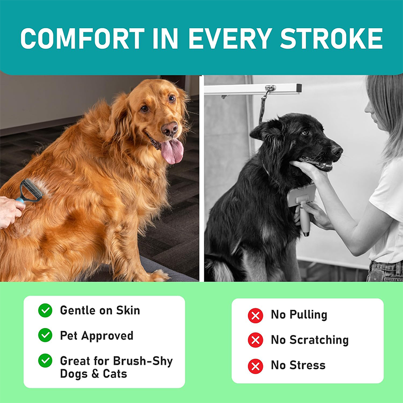 Dual-Sided Pet Grooming Tool for Dogs and Cats
