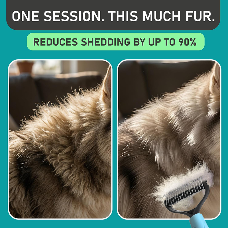 Dual-Sided Pet Grooming Tool for Dogs and Cats