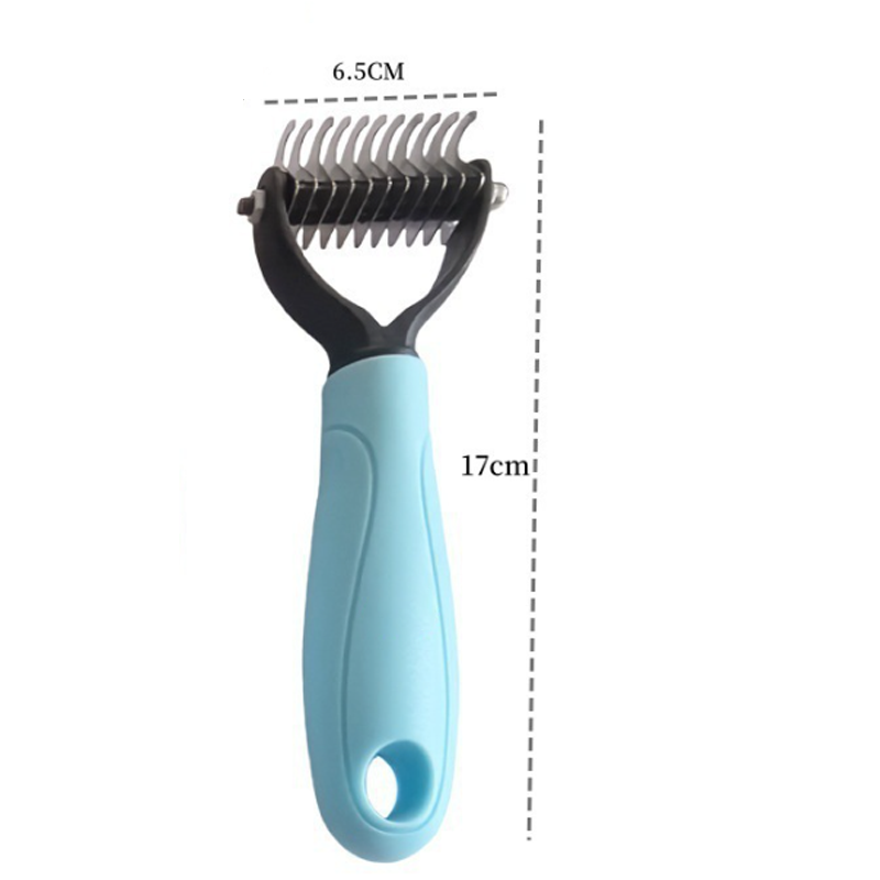 Small blue grooming tool