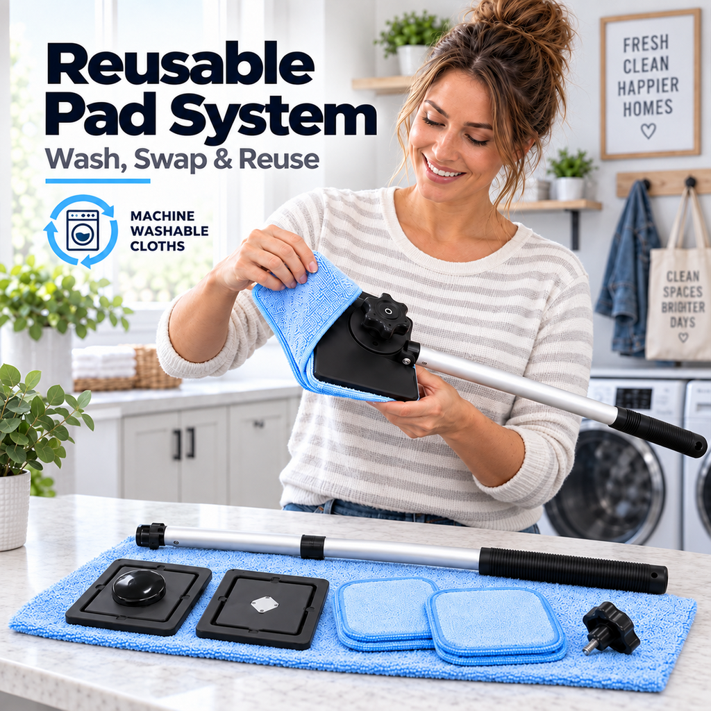Cloth pad and cleaning heads with accessories