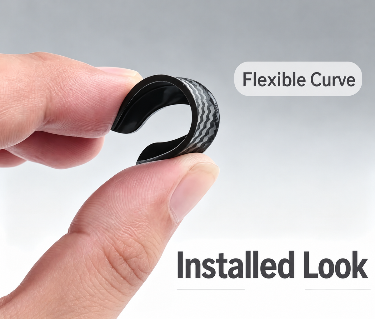 Flexible camera visor held between fingers