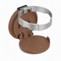 Chestnut brown foldable car door cup holder on white background