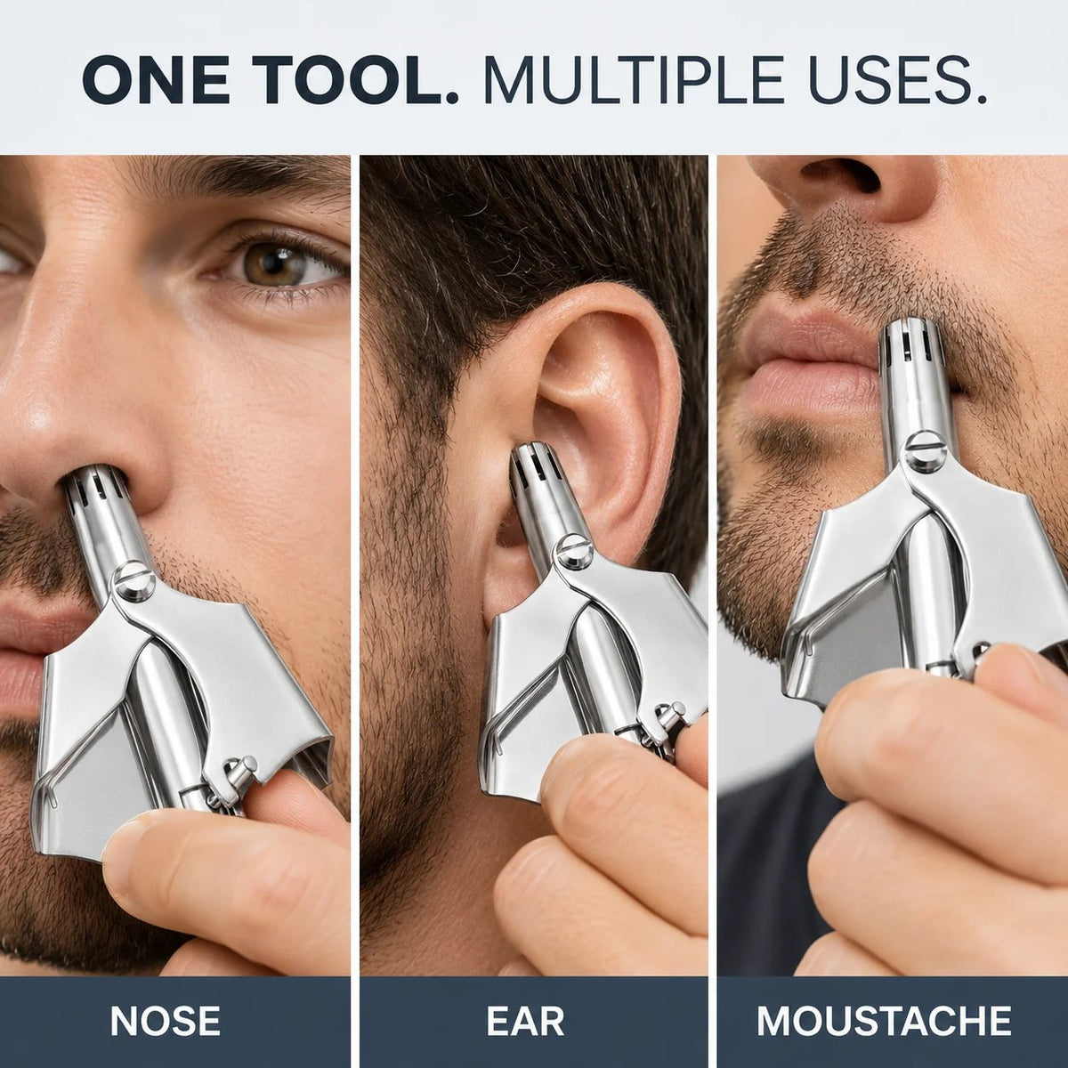 Stainless Steel Manual Nose Hair Trimmer