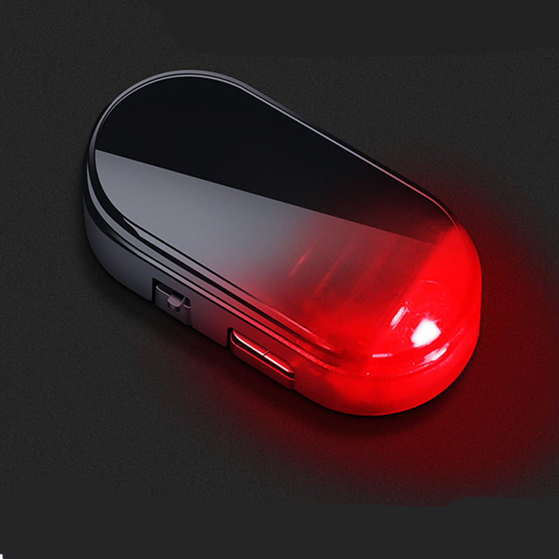 Black-shell warning light with red LED