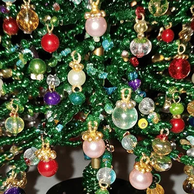 DIY Beaded Mini Christmas Tree Tabletop Decor Craft Kit