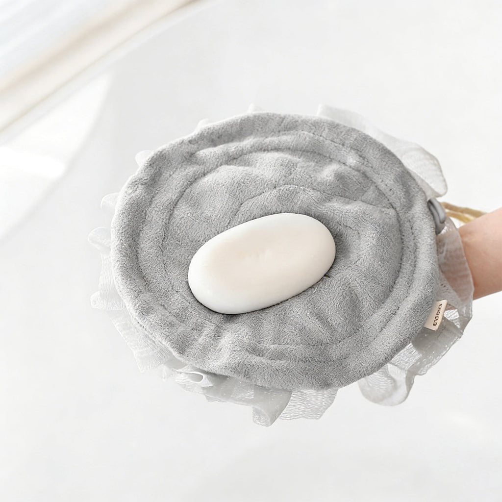 Open soap pocket showing a bar soap demonstration
