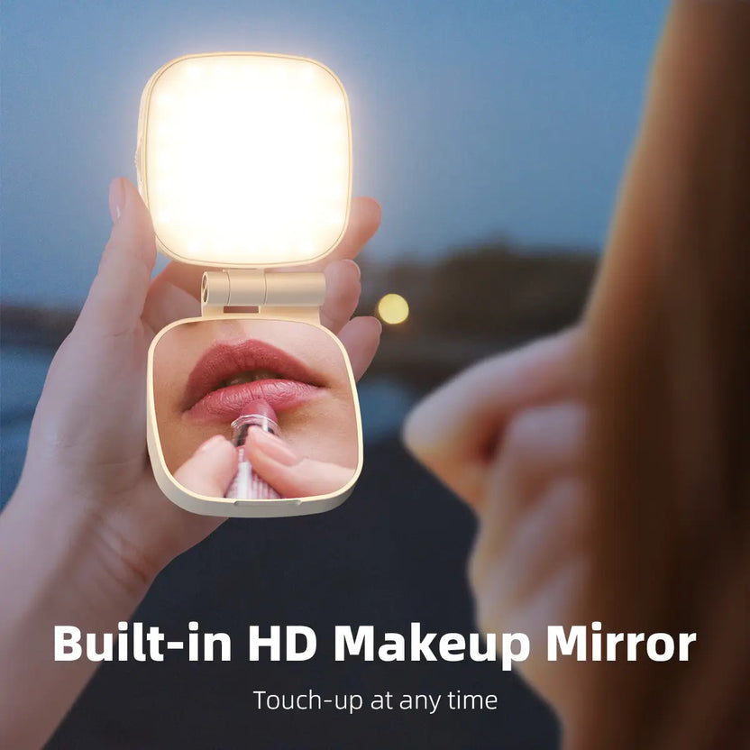 Magnetic LED Selfie Light with Mirror