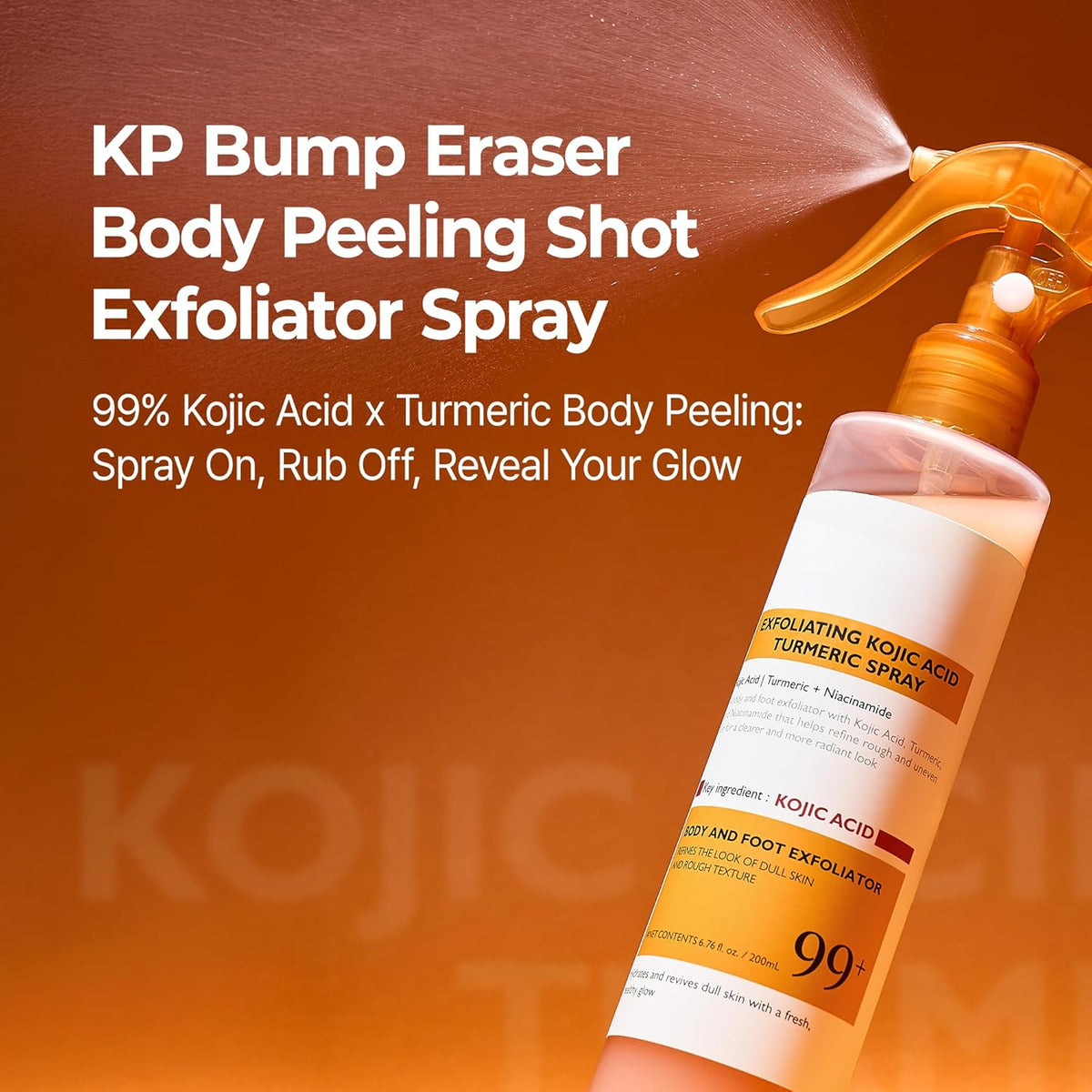 Body Exfoliating Spray with Kojic Acid and Turmeric