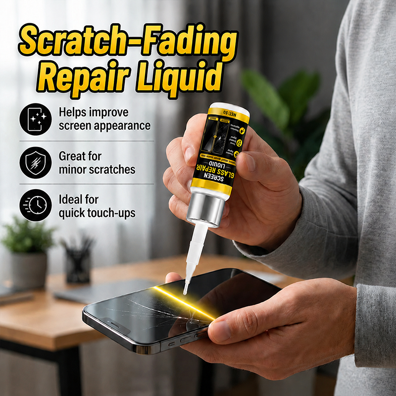 Pointed applicator held over a phone screen