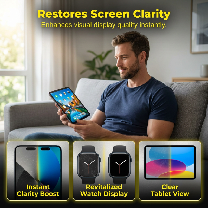 Person using a phone with multiple device examples