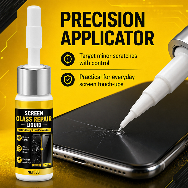 Close-up of pointed applicator and bottle