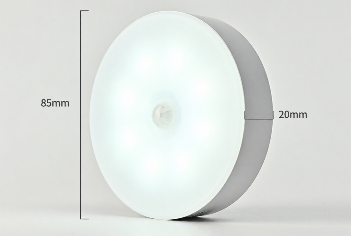 White Light round magnetic LED night light