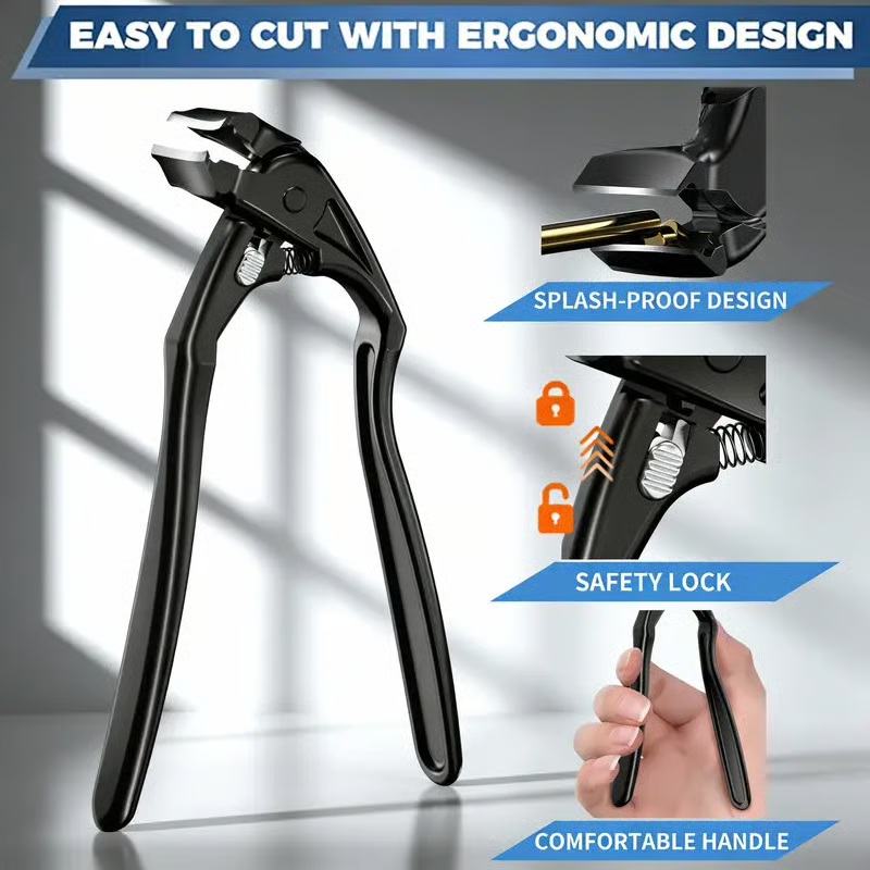 Black clipper with long handles and hinge lock