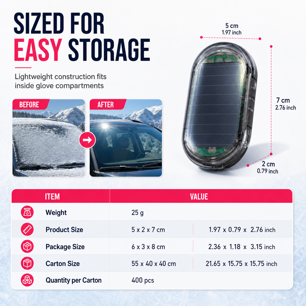 Portable Solar Car Snow Remover Deicer