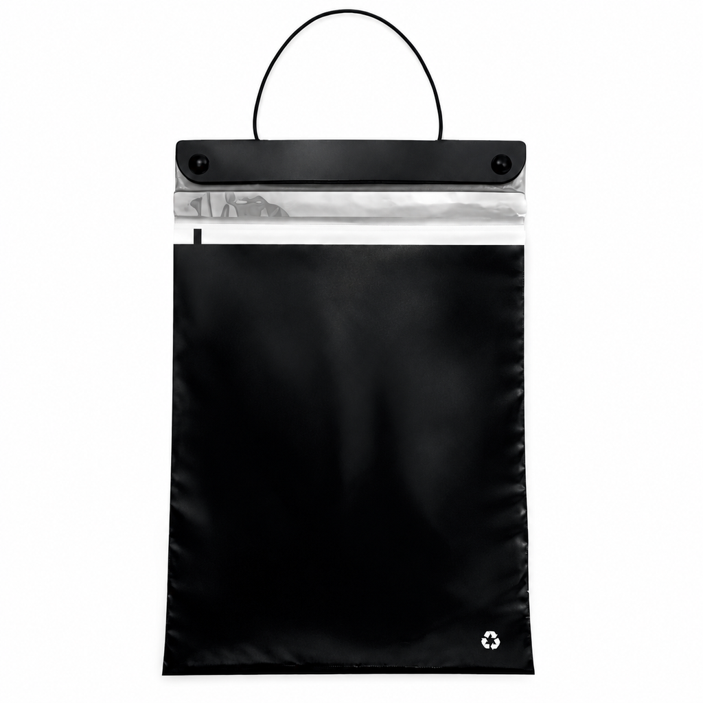 Black hanging car trash bag