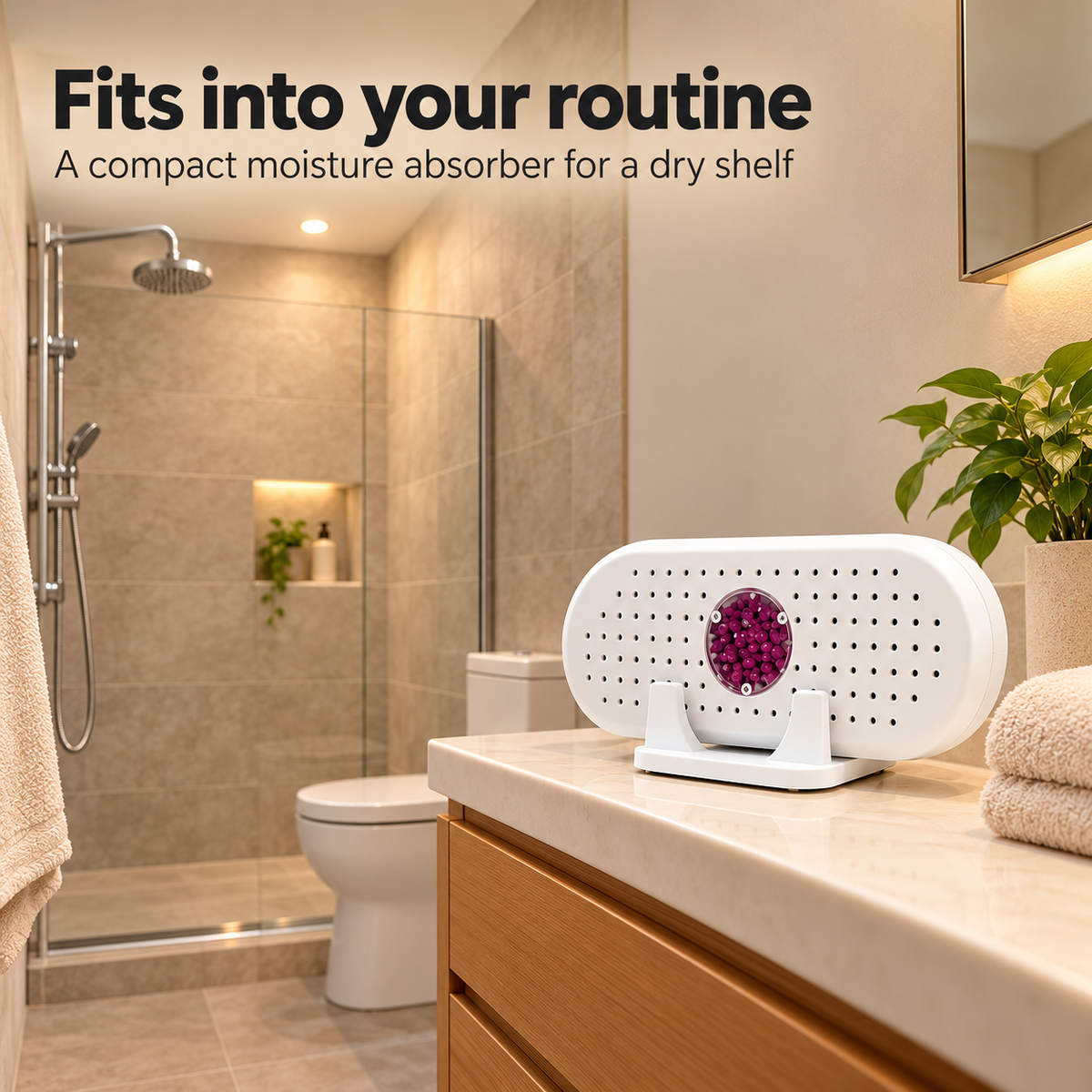 Mini Rechargeable Dehumidifier Reusable Moisture Absorber for Wardrobe and Bathroom