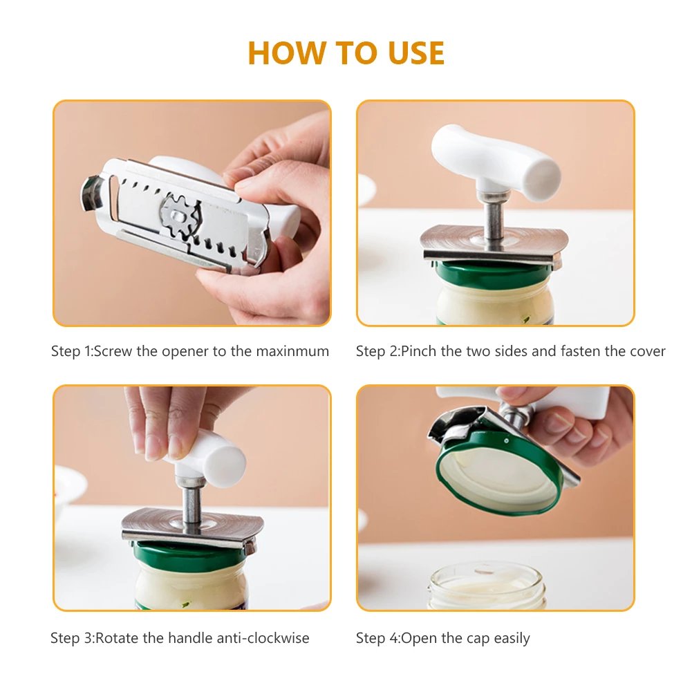 Adjustable Stainless Steel Jar and Bottle Lid Opener