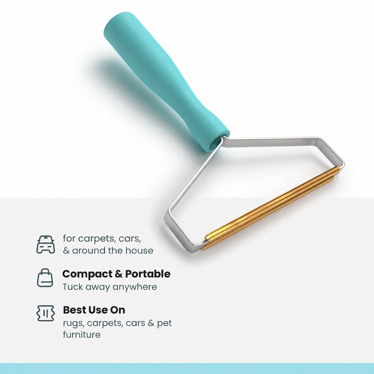 Manual cleaner handle, open frame and narrow cleaning edges