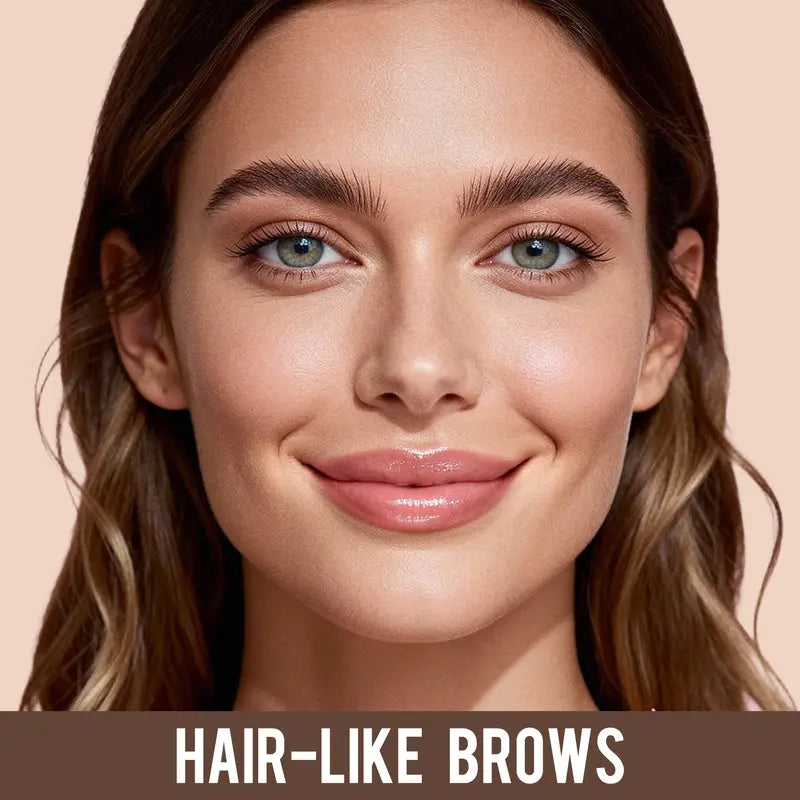 Close-up portrait showing defined eyebrows