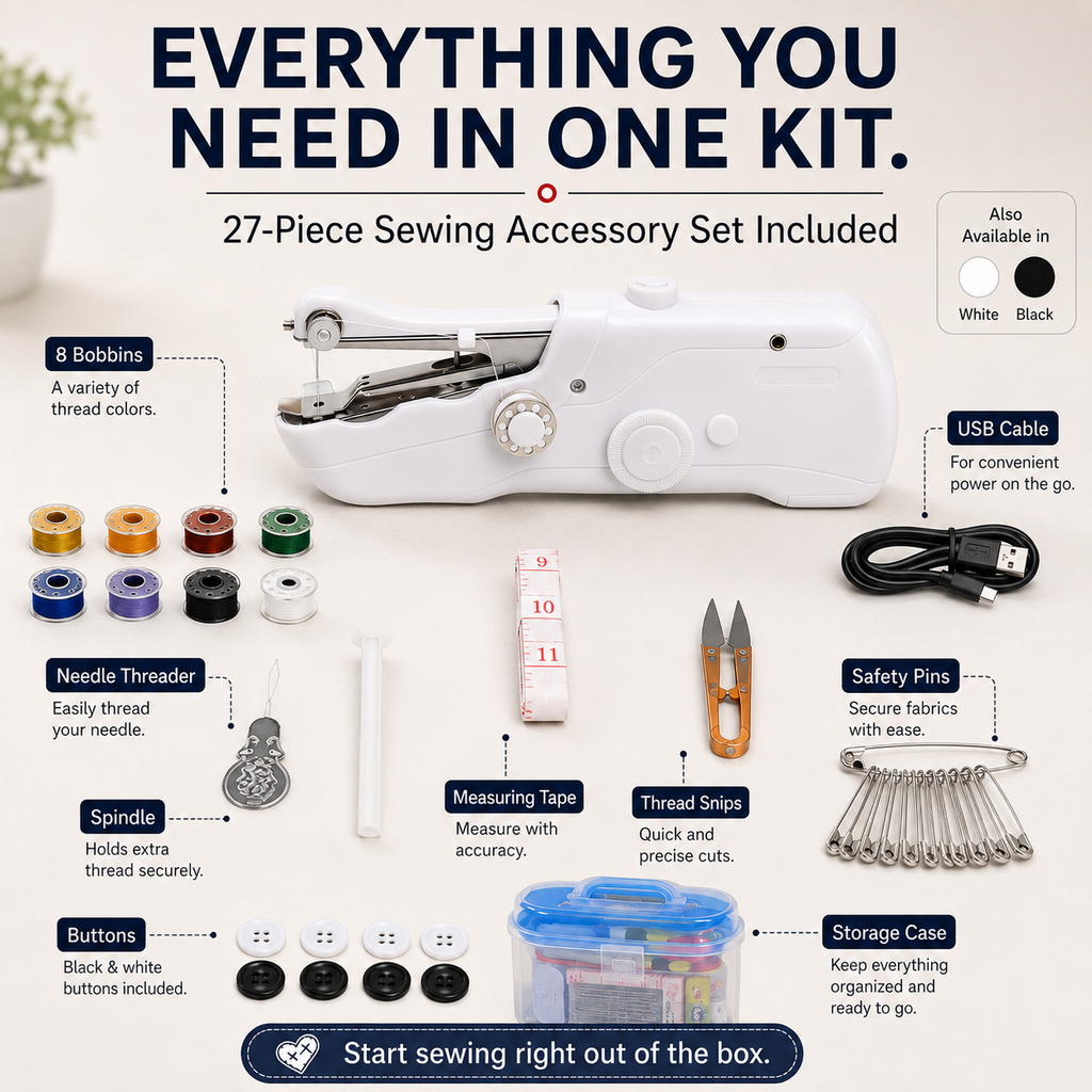 Sewing machine with sewing accessories