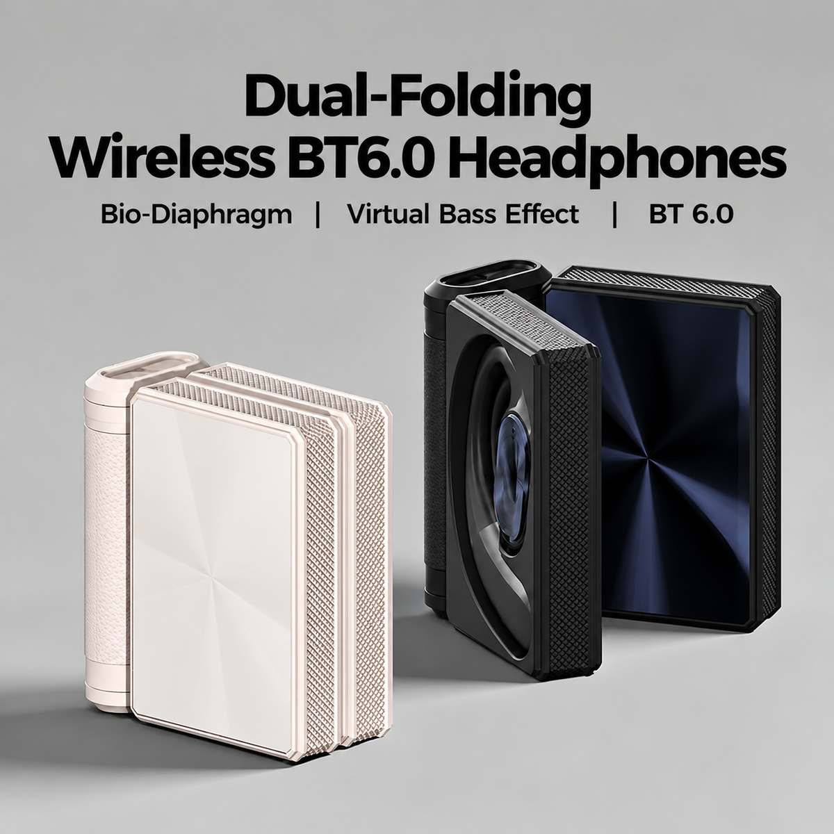 Open-Ear Wireless Bluetooth Headphones Foldable Sports Earphones with Charging Case