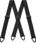 Black X-back four-hook adjustable suspenders