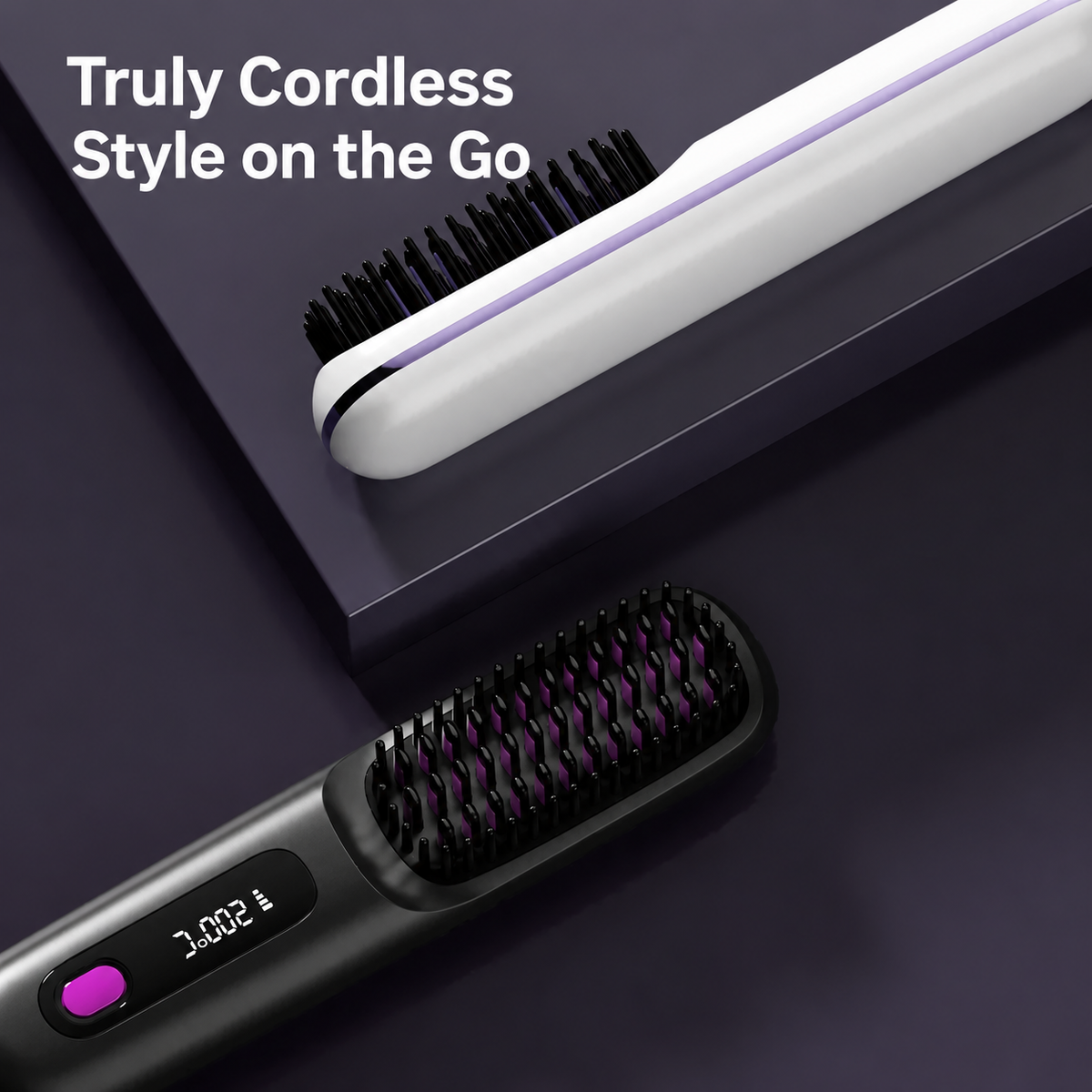 Cordless Heated Hair Straightener Brush