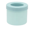 Blue silicone ice maker cup on white background