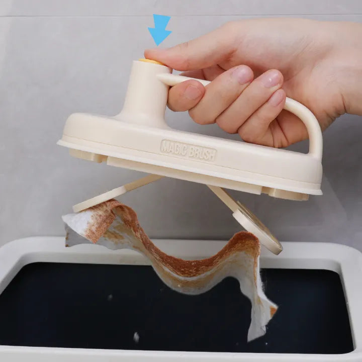 Reusable Kitchen Cleaning Brush Handle with Disposable Cloth Refills