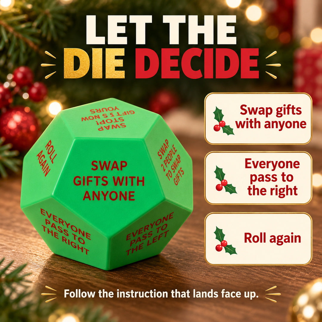 Christmas Gift Exchange Game Dice, Polyhedral Party Game Toy