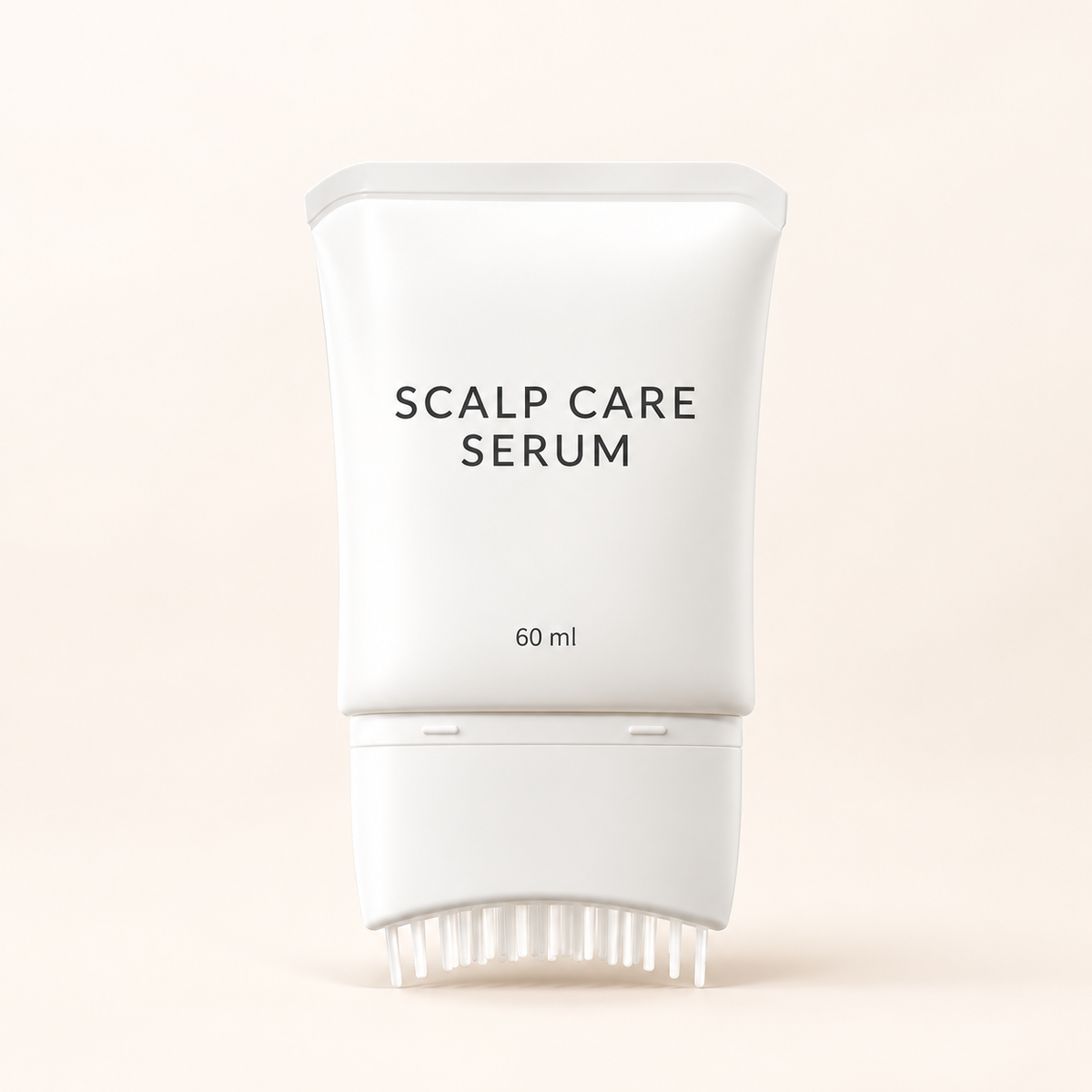60 ml scalp care serum bottle with integrated brush