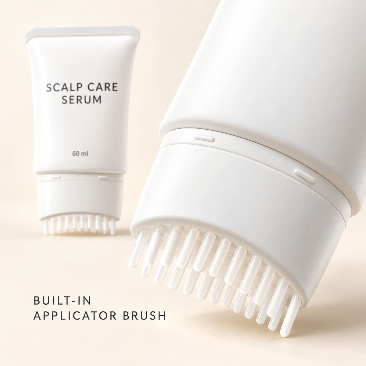 Close-up of the built-in scalp applicator brush