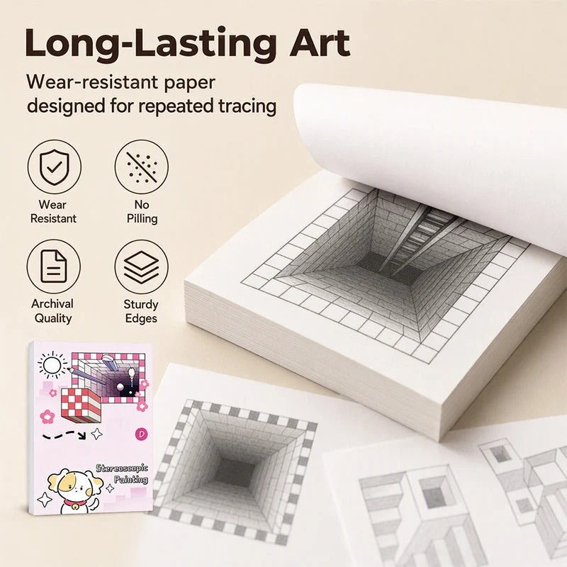 3D Optical Illusion Tracing Drawing Book for Kids