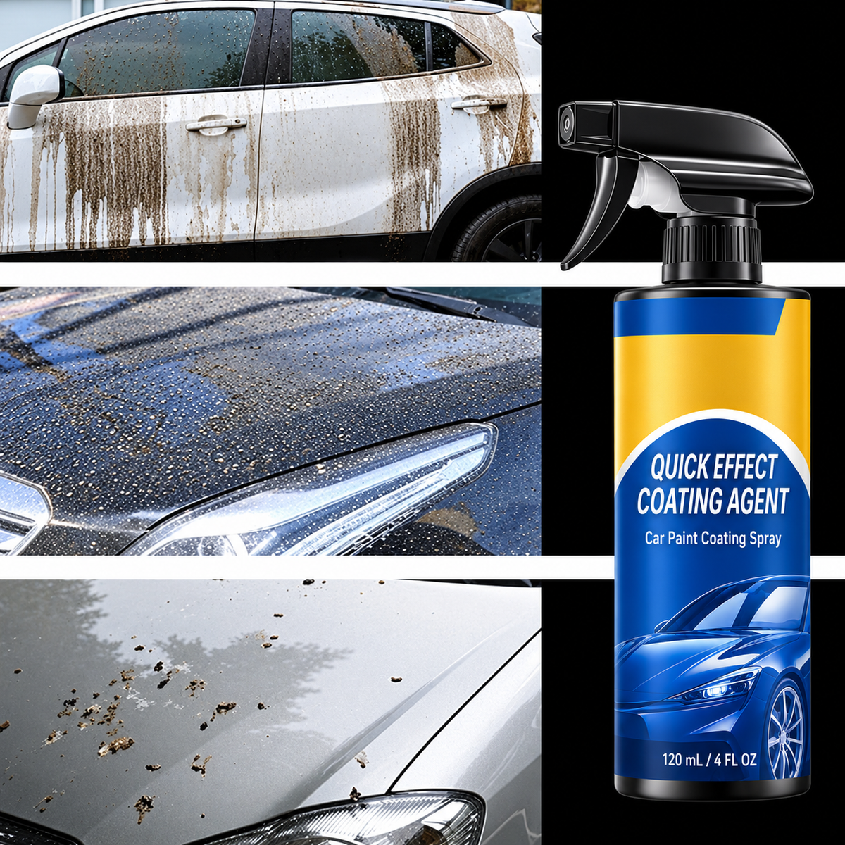 Car panels and coating spray bottle