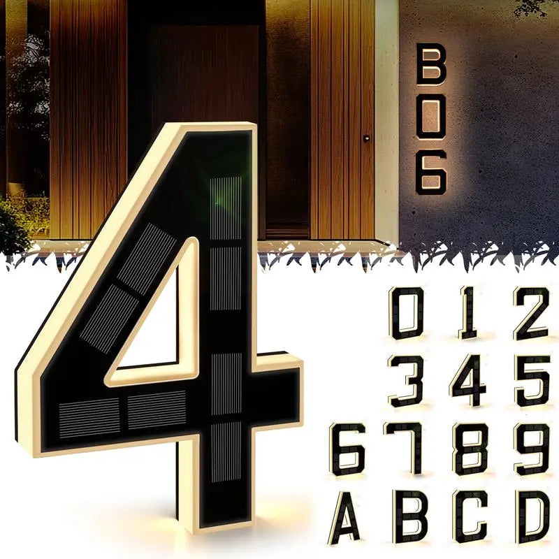 Solar house number light and available characters