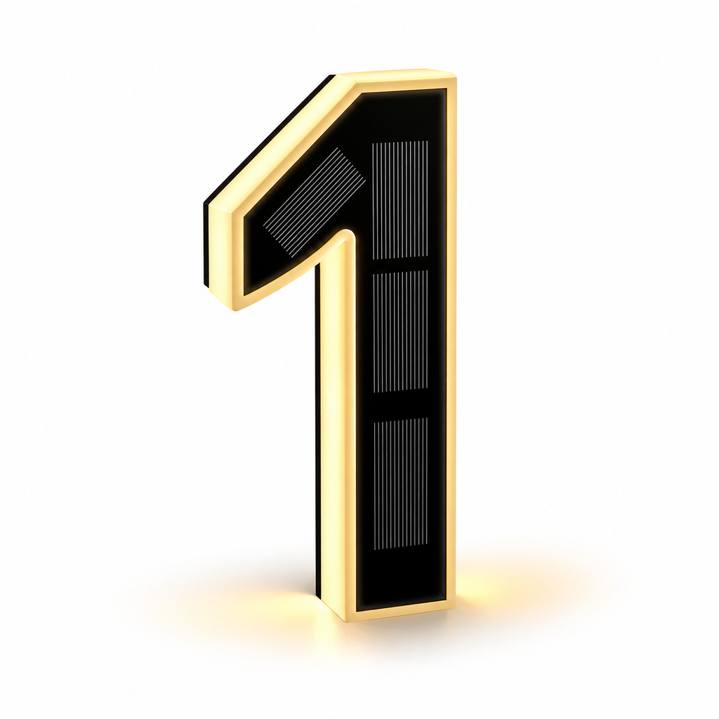 Solar Powered LED House Numbers Light