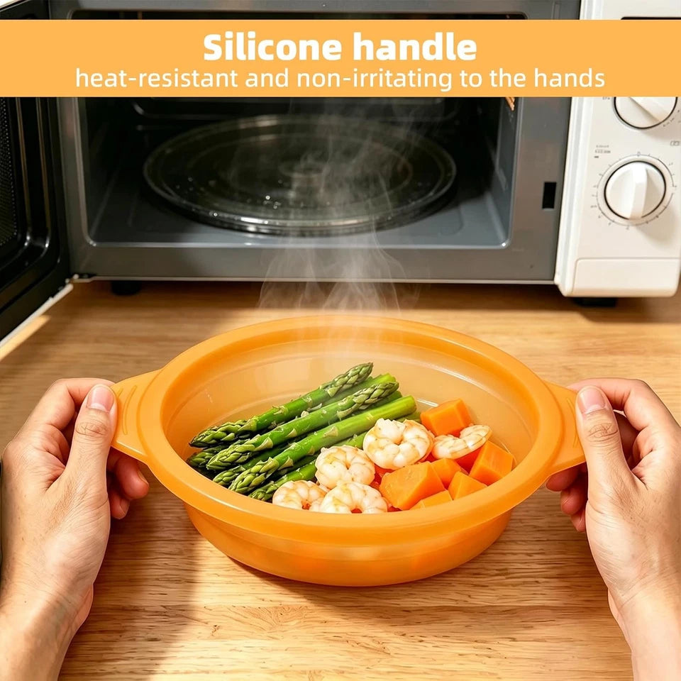 Silicone Microwave Steamer Bowl with Lid