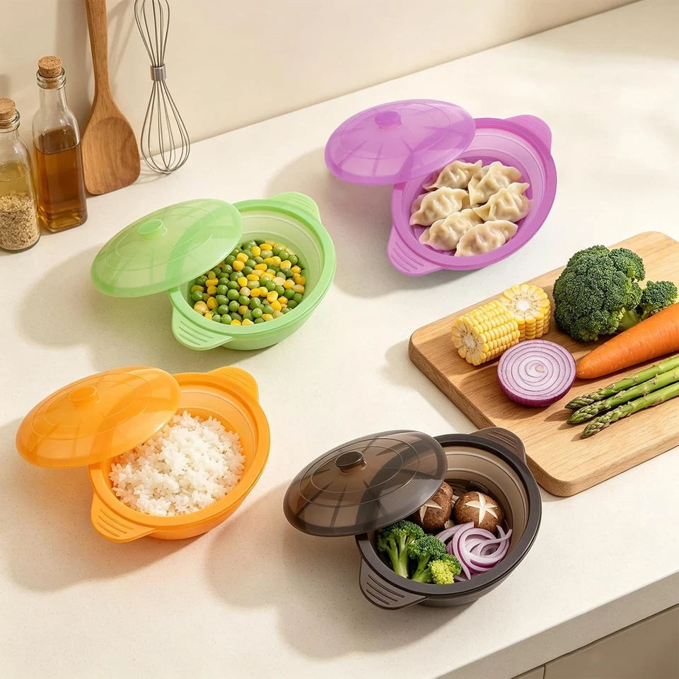 Silicone Microwave Steamer Bowl with Lid