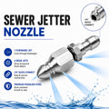 Stainless steel sewer jetter nozzle and spray illustration