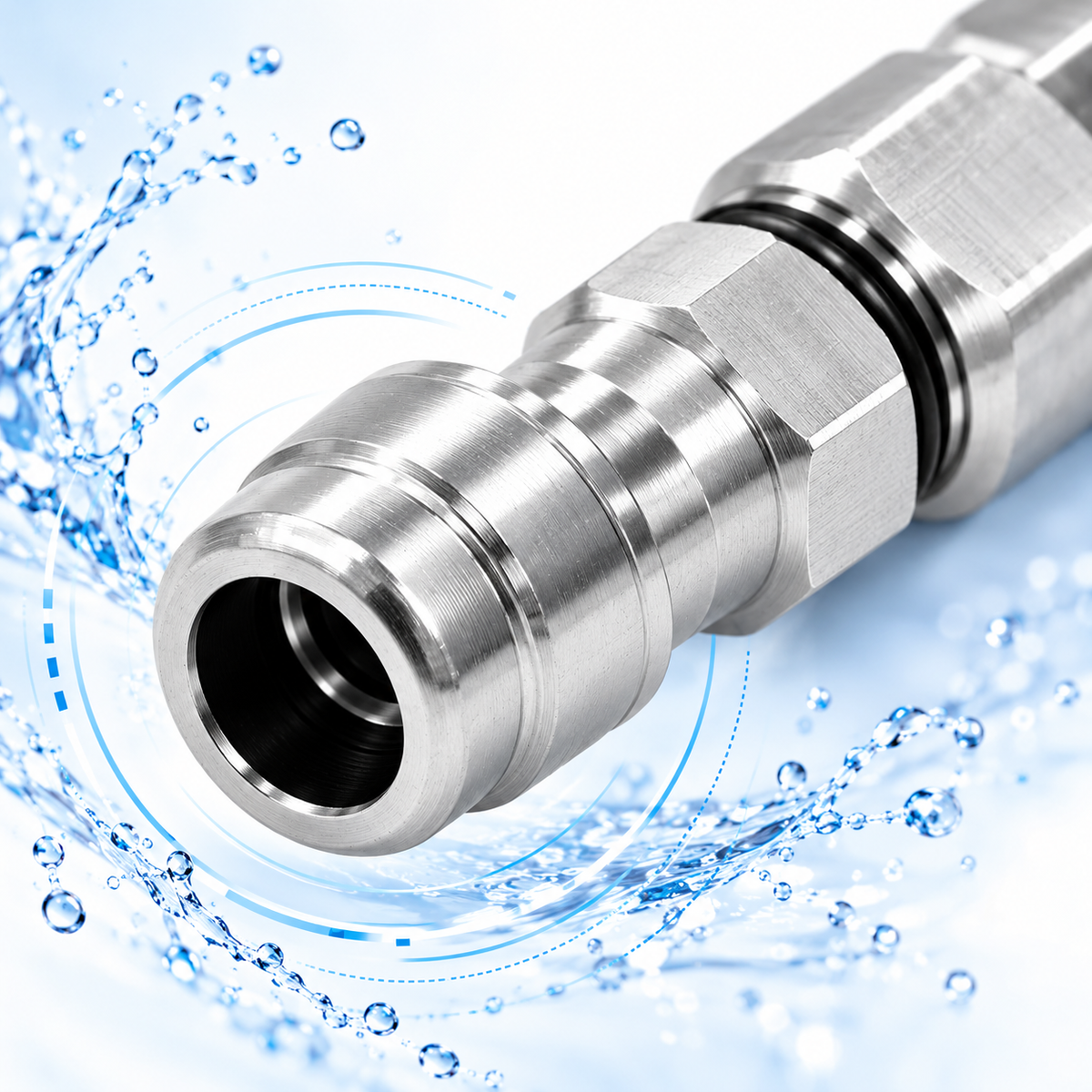 Stainless Steel Sewer Jetter Nozzle 1/4 Inch Quick Connect High Pressure Drain Cleaning Jet Nozzle