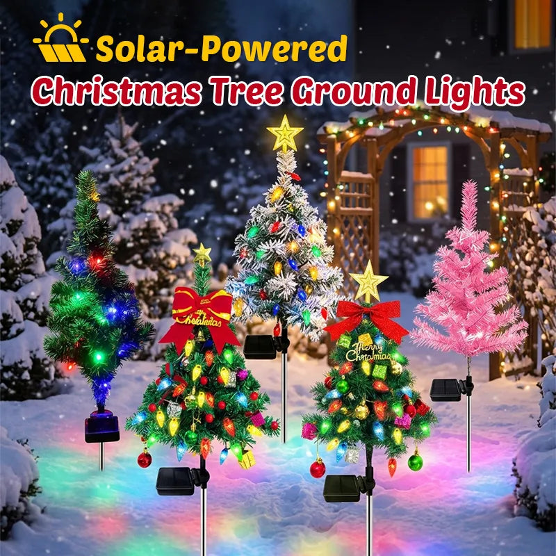 Five outdoor Christmas tree light styles
